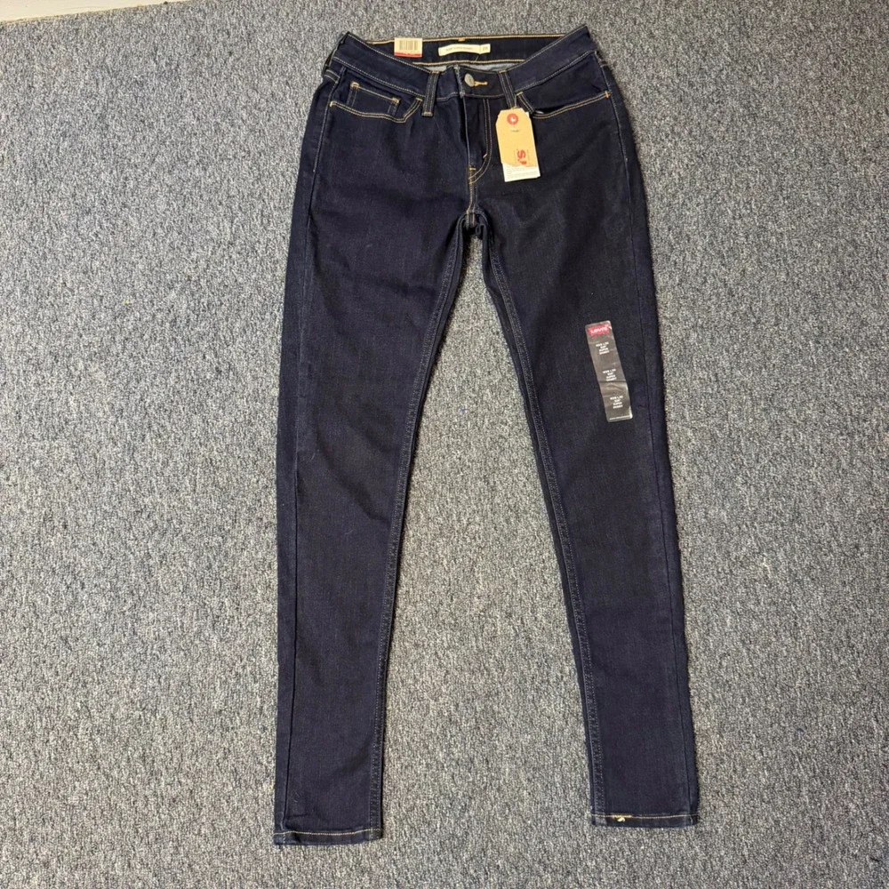 Levis 535 Super Skinny Jeans Womens 28x30 Dark Wash Mid Rise Denim Indigo NWT